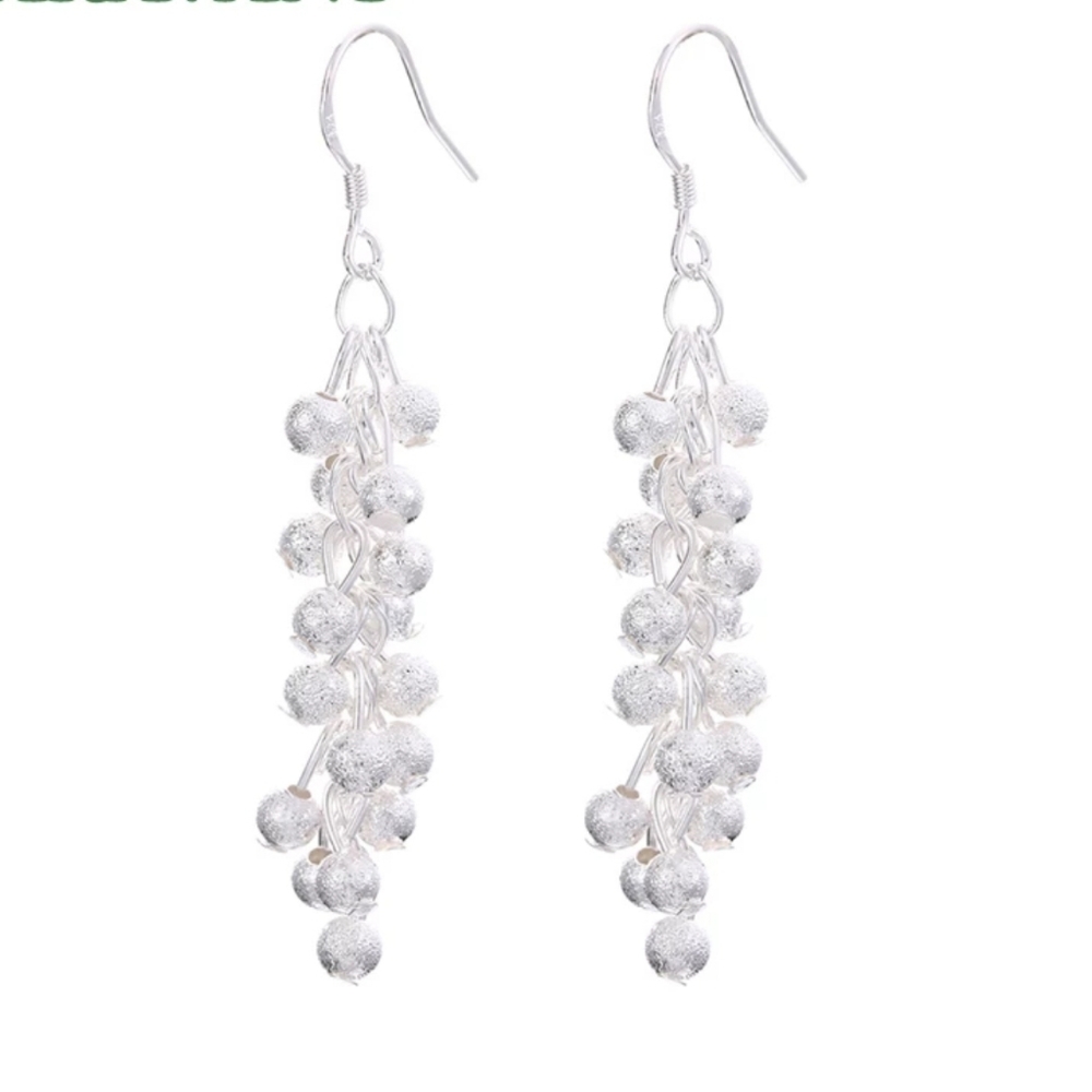Beads Hanging  Earrings 925